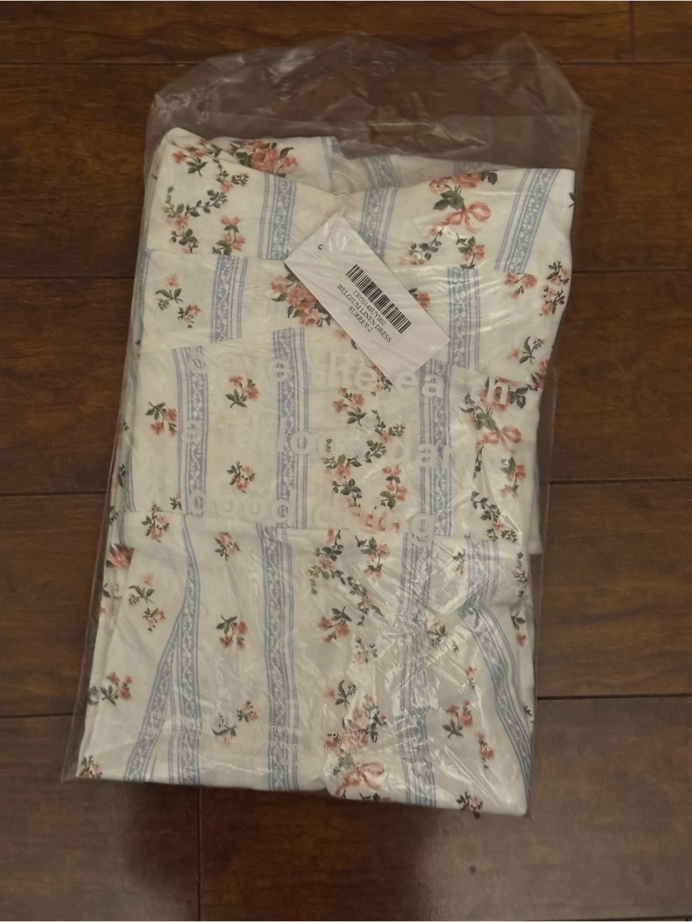 Reformation Light Blue and White Floral Stripe Midi Dress - Picture 4 of 4